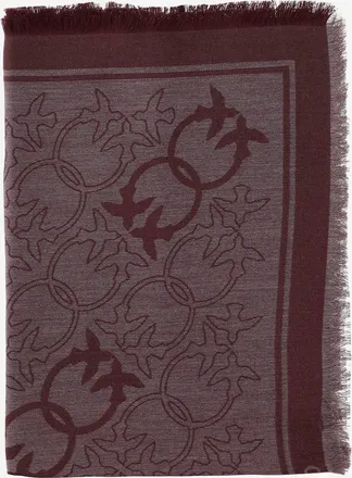 Pinko Pinko Viscose Blend Scarf With Love Birds Motif