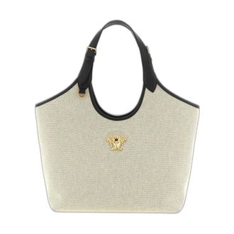 Versace La Medusa Canvas Tote - Bags - Mujer - Beige - ONE SIZE