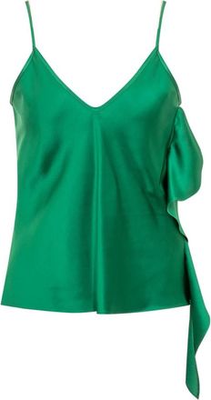Max Mara V-Neck Top - Dames - Tops zonder mouwen - Groen - XS - Tops