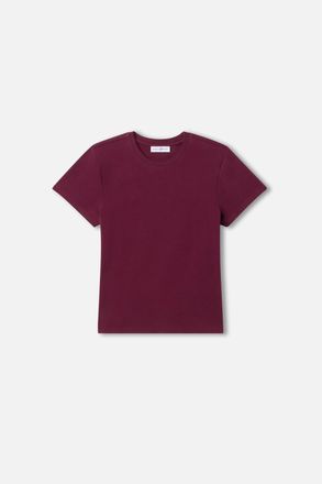 Good American Womens Super Stretch Baby T-Shirt | Fig, Size Medium | Good American by KhloÈ Kardashian