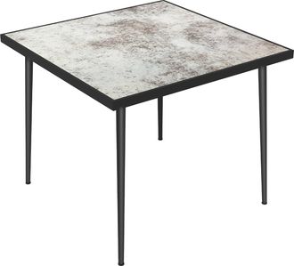 OUTSUNNY Outdoor Dining Table for 4 with Marble Effect Tempered Glass Top Grey | TJ Hughes