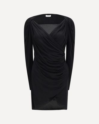 Balmain Abito corto in jersey drappeggiato Woman 38