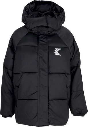 Karl Kani Dames Dons Pufferjas met Capuchon - Dames - Winterjassen - Zwart - S - Polyester - Jassen