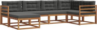 vidaXL Conjunto De Sof&aacute;s De Exterior 6 Uds. Natural Y Antracita Vidaxl