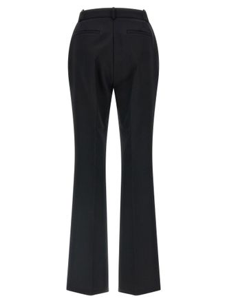 Elisabetta Franchi Virgin Wool Flared Trousers - Black