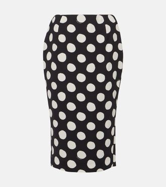 Marni Polka-dot cady midi skirt