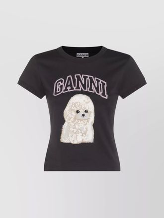 Ganni organic cotton printed short-sleeve t-shirt