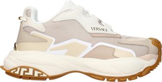 Versace Womens Odissea Sneakers Chunky Sole - Ivory Textile - Size EU 40