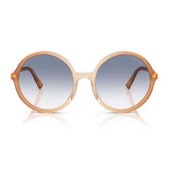 Miu Miu Brown Miu Regard 0MU B02S Acetate Round Sunglasses