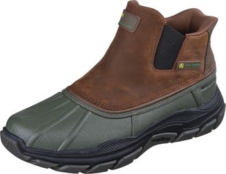 Skechers mens John Deere Mens Slip-ins Midcut Waterproof Chelsea Duckboot With Goodyear Rubber, Green, 8.5 X-Wide