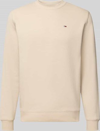 Tommy Jeans Regular Fit Sweatshirt aus Baumwoll-Mix in Beige, Größe XXL