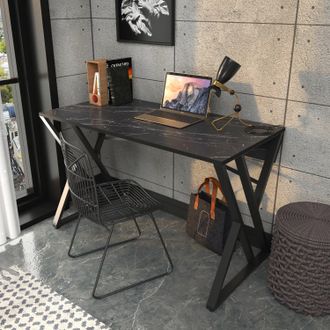 Decorotika Gyza Study & Writing Desk Metal Legs for Office, Study & Home in Black