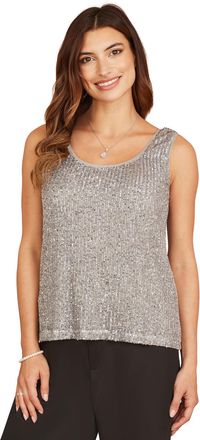 Yumi Silver Sequin Vest 8 UK Grey