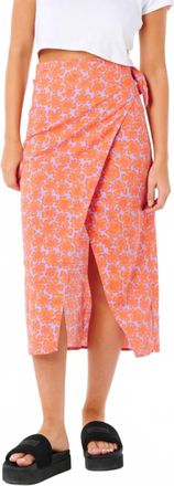 Rip Curl Neon Isles Wrap Midi Skirt In Pink