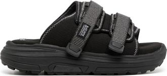 Suicoke Moto Run logo-patch slides - unisex - Other fibres - 7 - Black