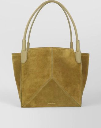 Victoria Beckham small suede tote bag structured shape dual handles