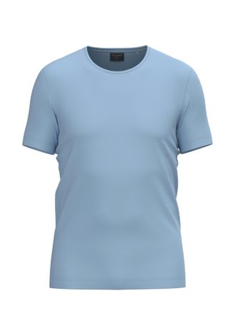 Olymp Rundhalsshirt OLYMP, Herren, Gr. XXL, bleu, Jersey, Obermaterial: 95% Leinen, 5% Elasthan, unifarben, regular fit h&uuml;ftbedeckend, Rundhals, Shirts Rund