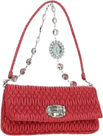 Miu Miu Pre-owned Shoulder Bags, female, Red, Size: ONE SIZE Pre-owned Shoulder Bag