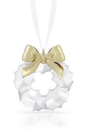Swarovski Holiday Magic Wreath Ornament in Gold at Nordstrom