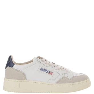 Autry Perforated Leather Sneakers With Suede Inserts And Rubber Sole