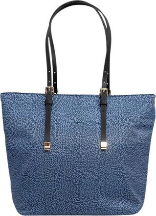 Borbonese Medium Shopping Bag - Dames - Shoppers - Blauw - ONE Size - Leer - Tassen