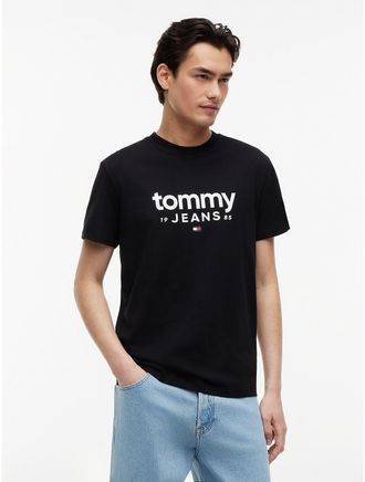 Tommy Hilfiger Mens Tommy Jeans Logo Slim Fit T-Shirt - Black - XXL
