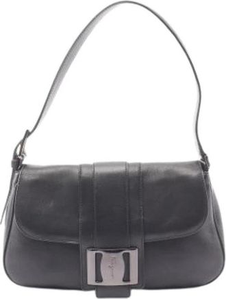 Ferragamo Pre-owned Shoulder Bag - Dames - Vintage Schoudertas - Zwart - ONE Size - Leer - Vintage