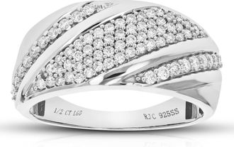 Vir Jewels 1/2 cttw Lab Grown Diamond Ring in Sterling Silver For Women