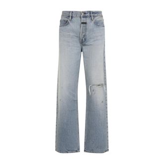 Fear of God Mens Straight 5 Pocket Jeans - Light Grey Cotton - Size 31 (Waist)