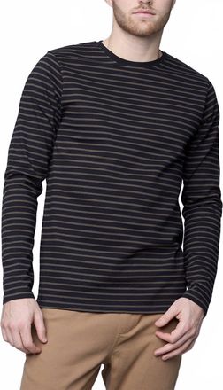 Hedge Striped Long Sleeve Shirt In Olive