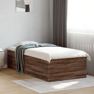 vidaXL Estructura De Cama Madera De Ingenier&iacute;a Marr&oacute;n Roble 100x200 Cm Vidaxl