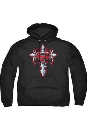 Gildan Superman Gothic Steel Logo Adult Pull Over Hoodie / Hooded Sweatshirt