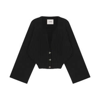 &Aacute;eron Cardigans, female, Black, Size: 2XS Morrow Cropped Cardigan