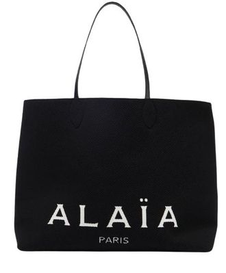 Alaia Black Logo Large Tote Bag Size XL