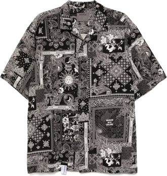 Musium Div. Camicia con stampa grafica - Nero