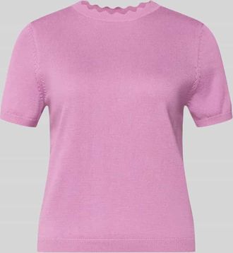 Zero Strickshirt mit Rundhalsausschnitt mit Wellensaum in Violett, Gr&ouml;&szlig;e 34