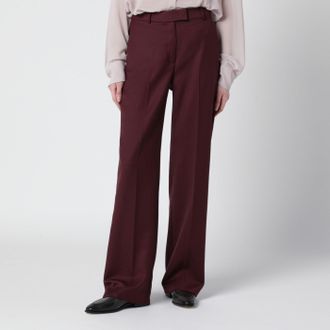 Frankie Shop Lenora burgundy wool-blend trousers