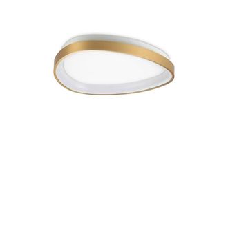 Netlighting Gemini 42.5cm LED Integrated LED Semi Flush Ceiling Light Brass 2700K in Gold