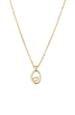 st. Moran Freshwater Pearl Pendant Necklace in Gold/White at Nordstrom