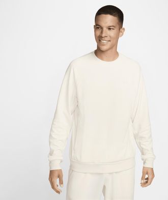 Nike Mens Primary Fleece Dri-FIT UV Performance Crew in Brown | FZ0971-110