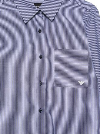Emporio Armani Striped Cotton Shirt - Blue