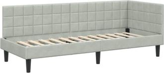 vidaXL Estructura De Cama En Esquina Gris Claro 80 Cm X 200 Cm Vidaxl