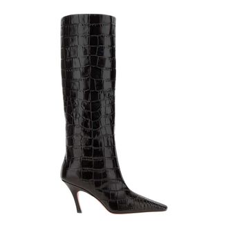 Amina Muaddi Dames, Schoenen, Zwart, Maat: 37 1/2 EU Leer