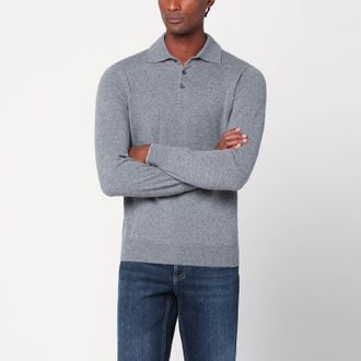 Brunello Cucinelli Gray polo in cashmere