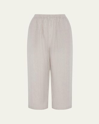 Eskandar Metallic Linen Japanese Trousers