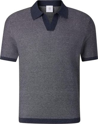 Bogner Lyon knitted polo shirt for men - Navy blue - XXL