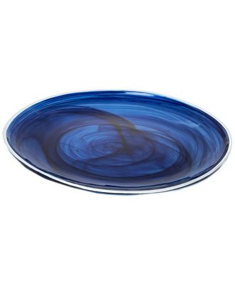 Zodax Monte Carlo 6Pc Set 10.25In Indigo Alabaster Glass Plates