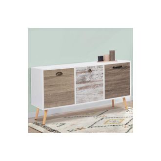 IDMarket Bahia Aparador bajo escandinavo de 3 puertas 113 cm