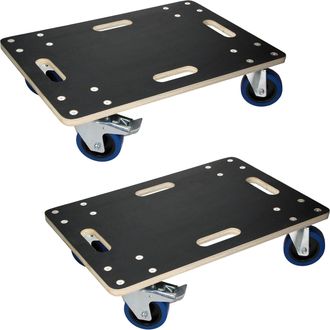 ECD Germany 2x Plataformas De Carga Hasta 800kg Con Ruedas Para Mover Muebles O Electrodom&eacute;sticos 40x60cm Tabla Rodante De Transporte Con 2 Frenos Carretilla Para