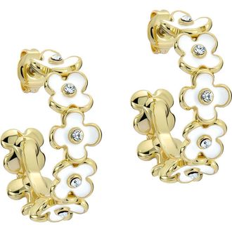 Ted Baker Garvi Garland Hoop Earrings in Metallic Gold/White at Nordstrom